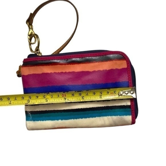 Fossil striped multicolor wristlet